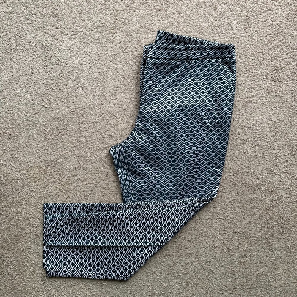 Anne Klein Pants Womens 16 40x27 Straight Leg Slash Pockets Mid Rise Diamonds